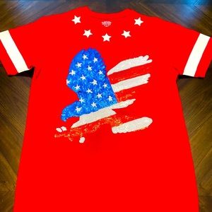 Menswear American flag eagle style shirt